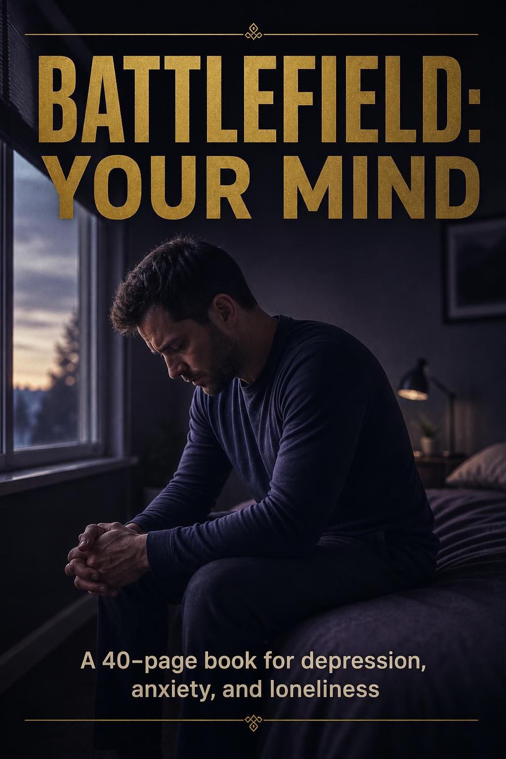 Cover of BATTLEFIELD: YOUR MIND, A 40-page book for depression, anxiety, and loneliness