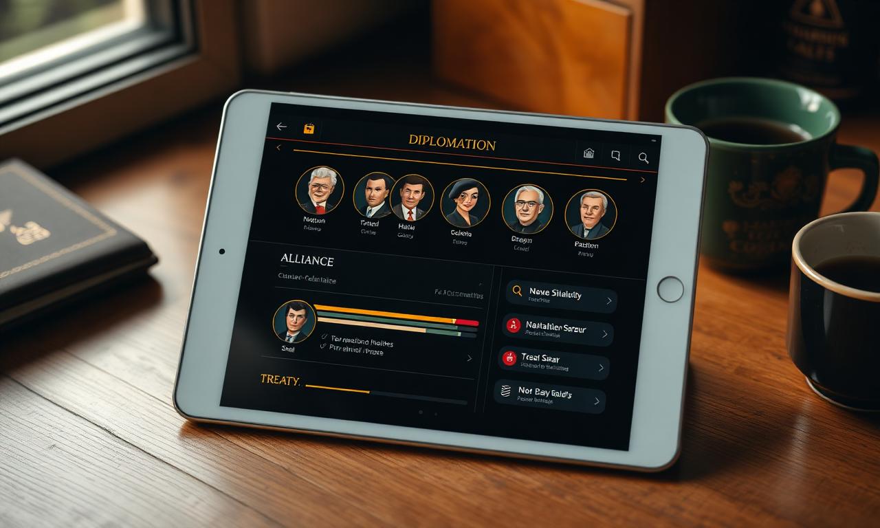 Diplomacy interface with alliances