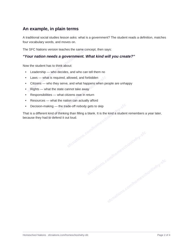 Why choose SFC Nations for homeschool curriculum, PDF page 2